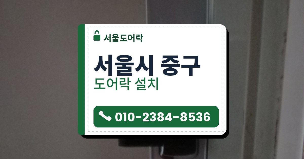 서울시 중구 출장 — 연한 회색 문에 은회색 덮개판을 대고 단 검은 레버형 도어락
